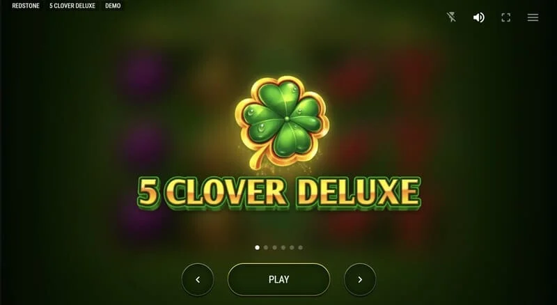 5 Clover Deluxe - hoofdmenu